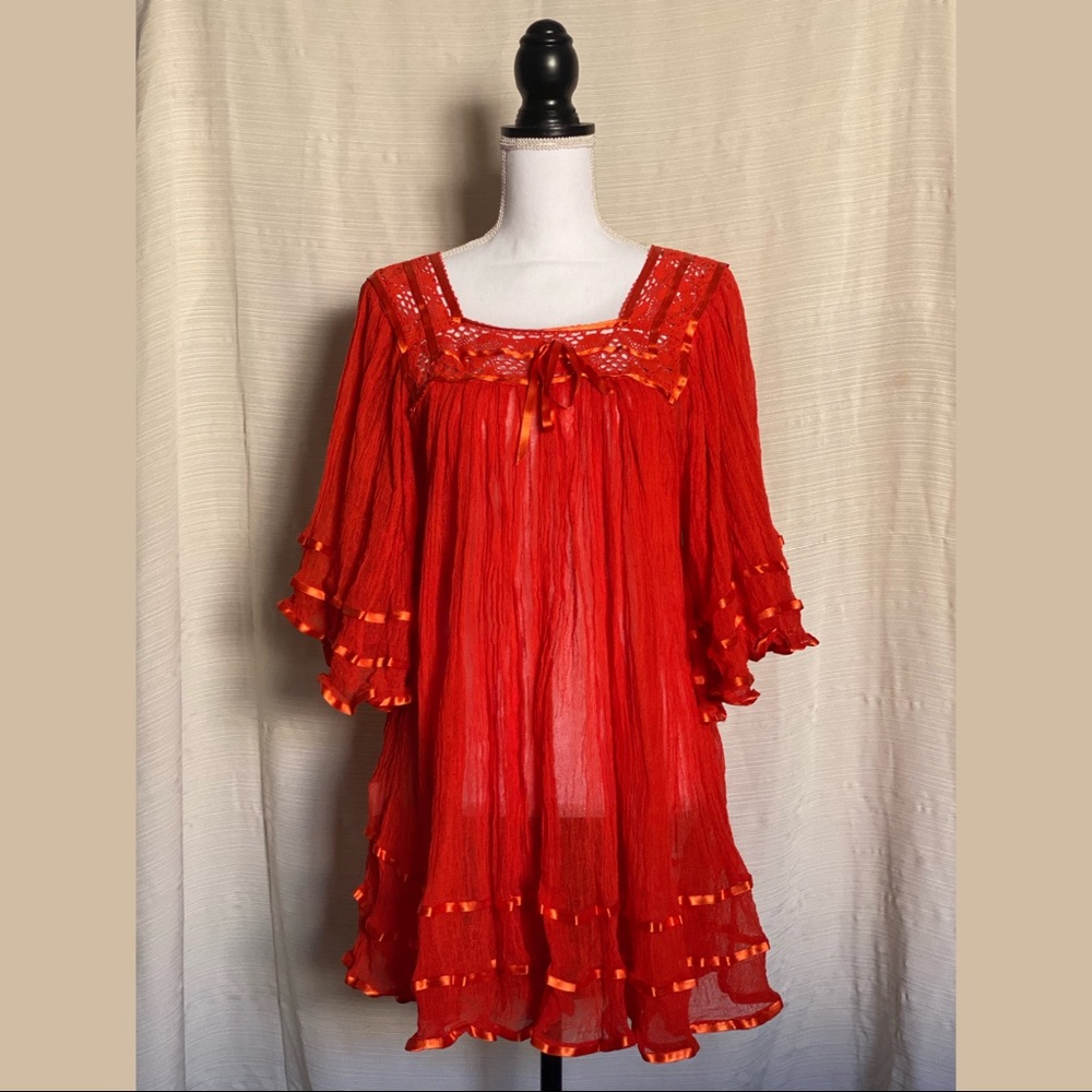 Ribbon Trim Tunic Dress - Picture 7 of 7